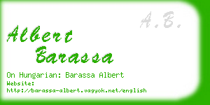 albert barassa business card